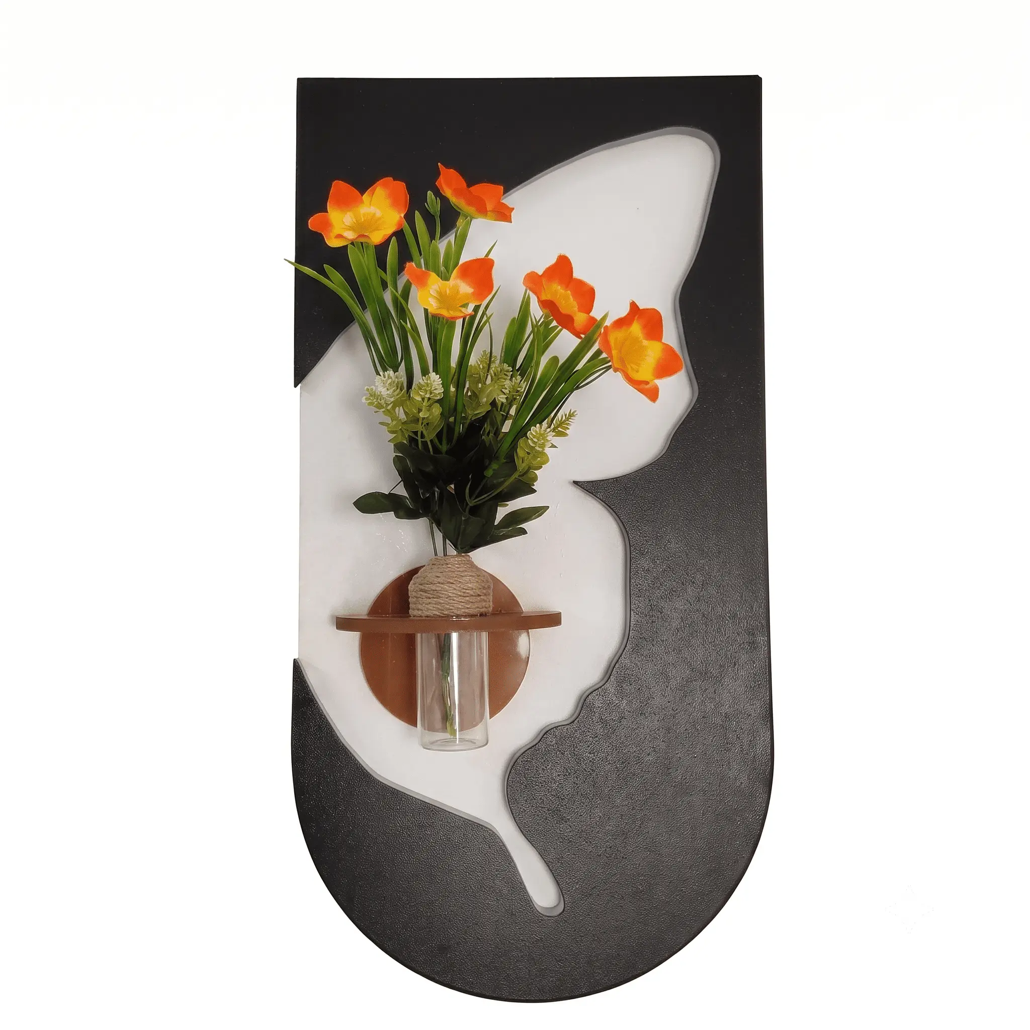 Décoration Murale LED Papillon avec Vase et Étagère - الصورة 2
